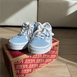 Vans Kids Light Blue and White Old Skool